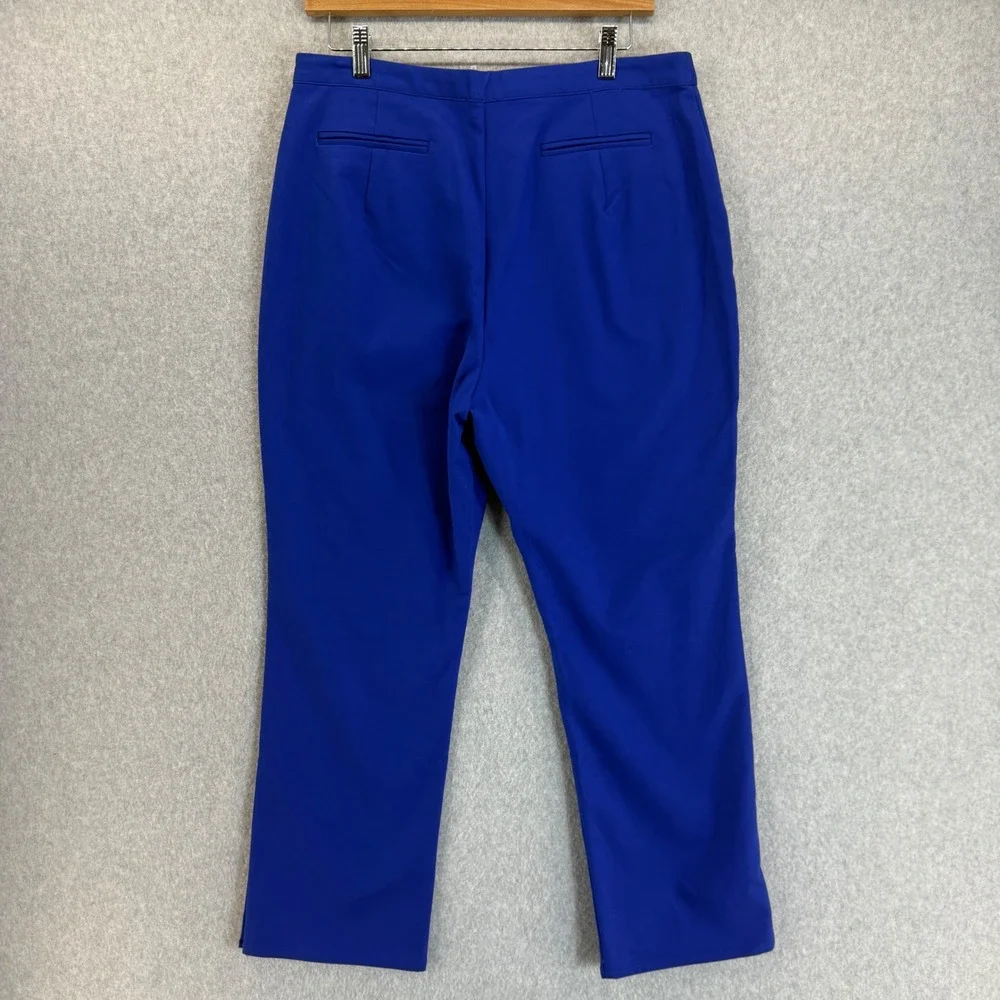 Tyler Boe‎ Royal Blue Ankle Pants Gold Button Career Casual Size 12 NWT